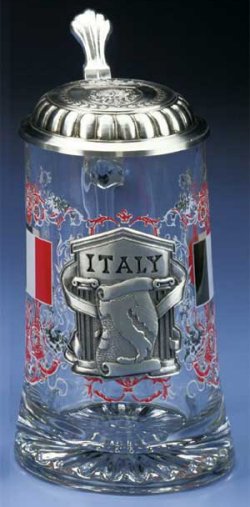 Italy Italian Glass German Beer Stein Mug